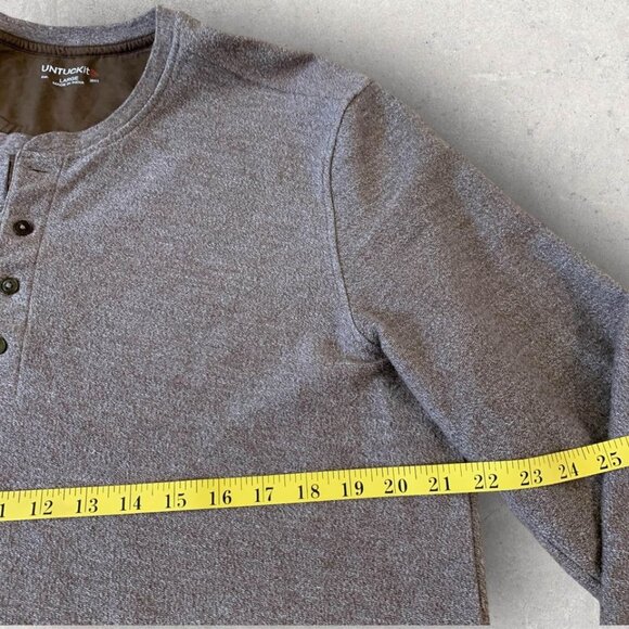 Untuckit Sweatshirt Men’s Size Large Tan Henley Casual Pullover - Picture 3 of 6